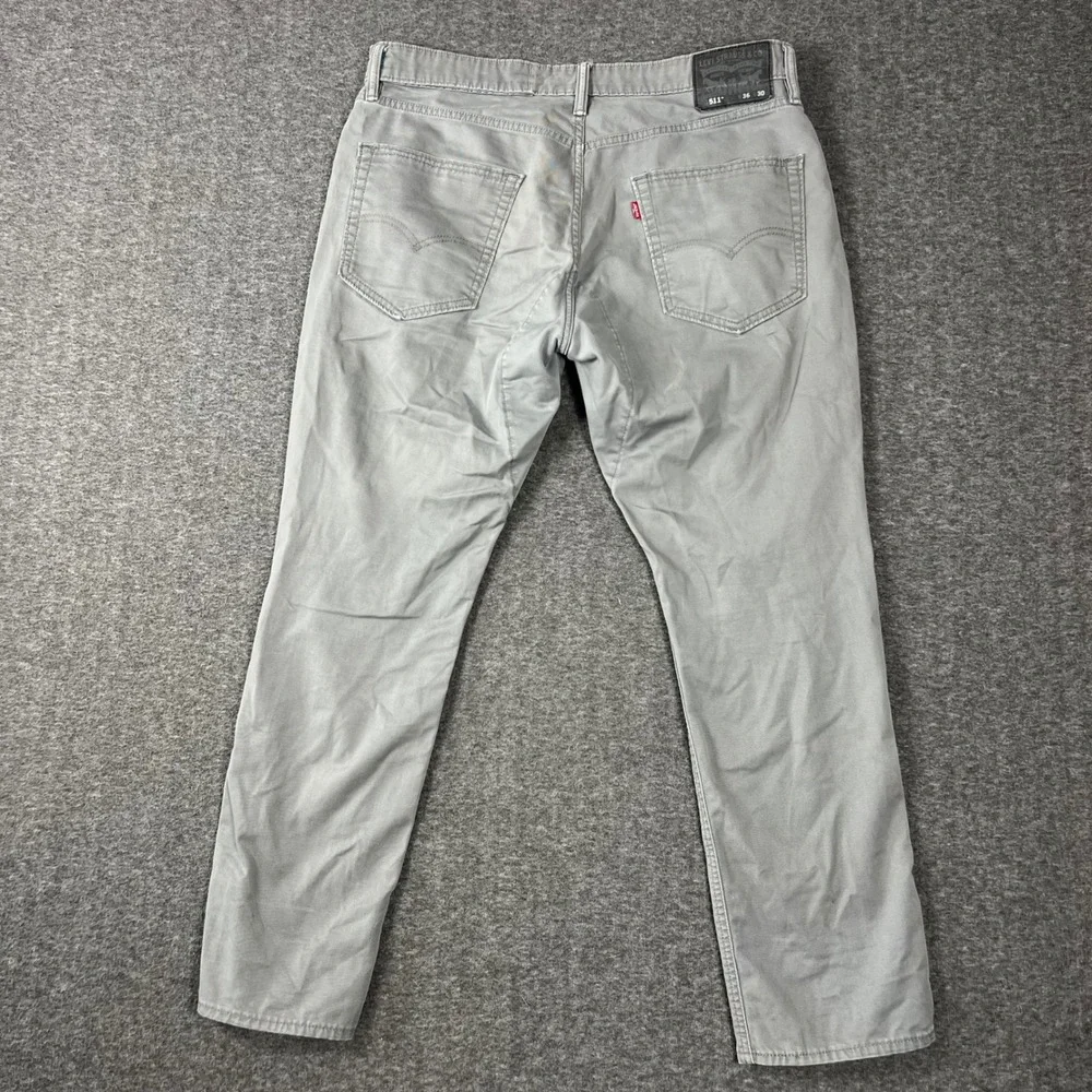 Levi's 511 Commuter Series Pants Mens 36x30 Grey 3M Selvedge Reflective Slim Fit